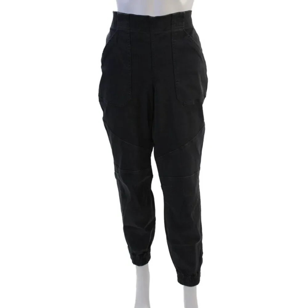 Spanx Women Cargo Jogger Pants Black Army Size L
